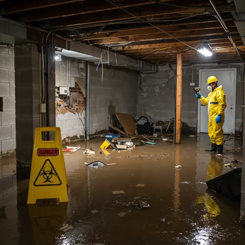 Flooded Basement Electrical Hazard in Bryson City, NC Property