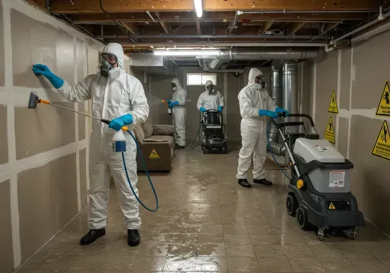 Basement Moisture Removal and Structural Drying process in Bryson City, NC